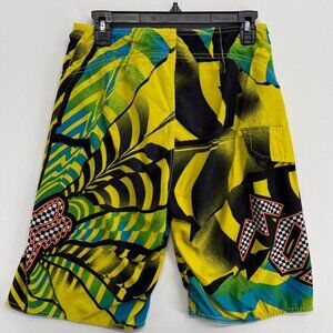 Fox Racing Board Shorts Mens 28 11" Beach Swim Trunks Rising Sun